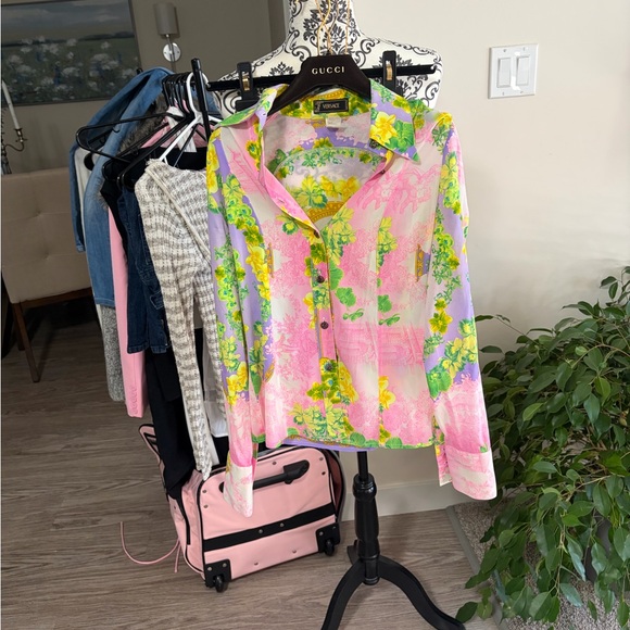 VERSACE - “AUTHENTIC” Pink and Yellow Floral Shirt - Picture 2 of 7